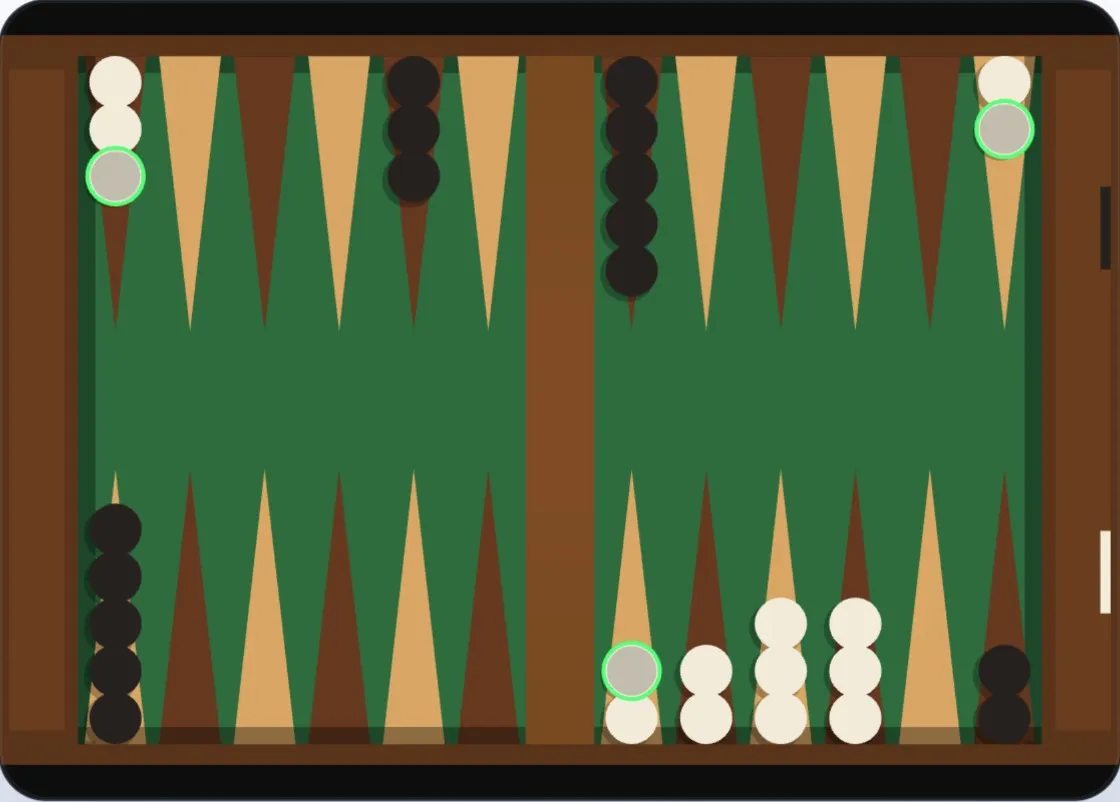 White has built four made points in the home board at points 18, 19, 20, and 21, while keeping back checkers and a midpoint reserve