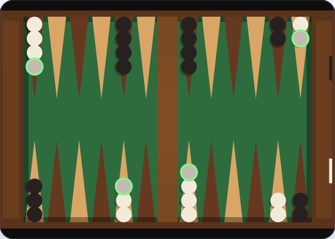 Both players have made their respective outer home board points — White at point 22 and Black at point 1 — creating strong anchors on both sides