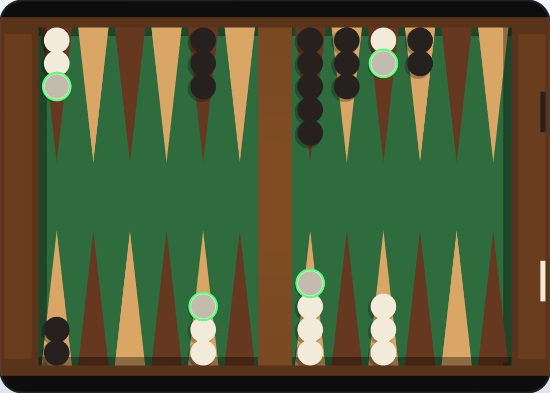 White is behind in the pip count but holds an anchor at point 3 inside Black's home board; Black's home board is strong but not complete