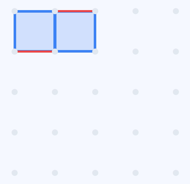 Dwa sąsiednie kwadraciki zdobyte jednym ruchem