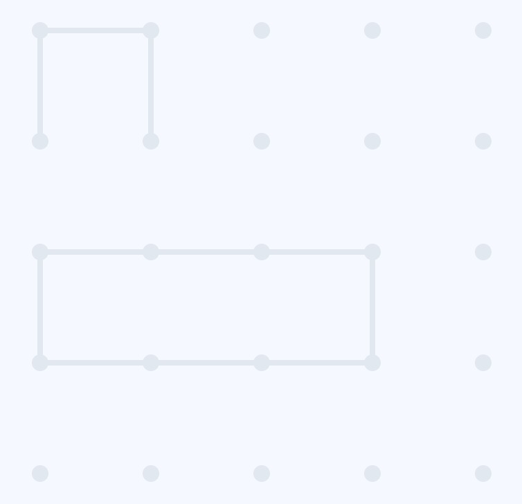 Two chains visible: a one-box chain in the top-left corner and a three-box chain along the bottom