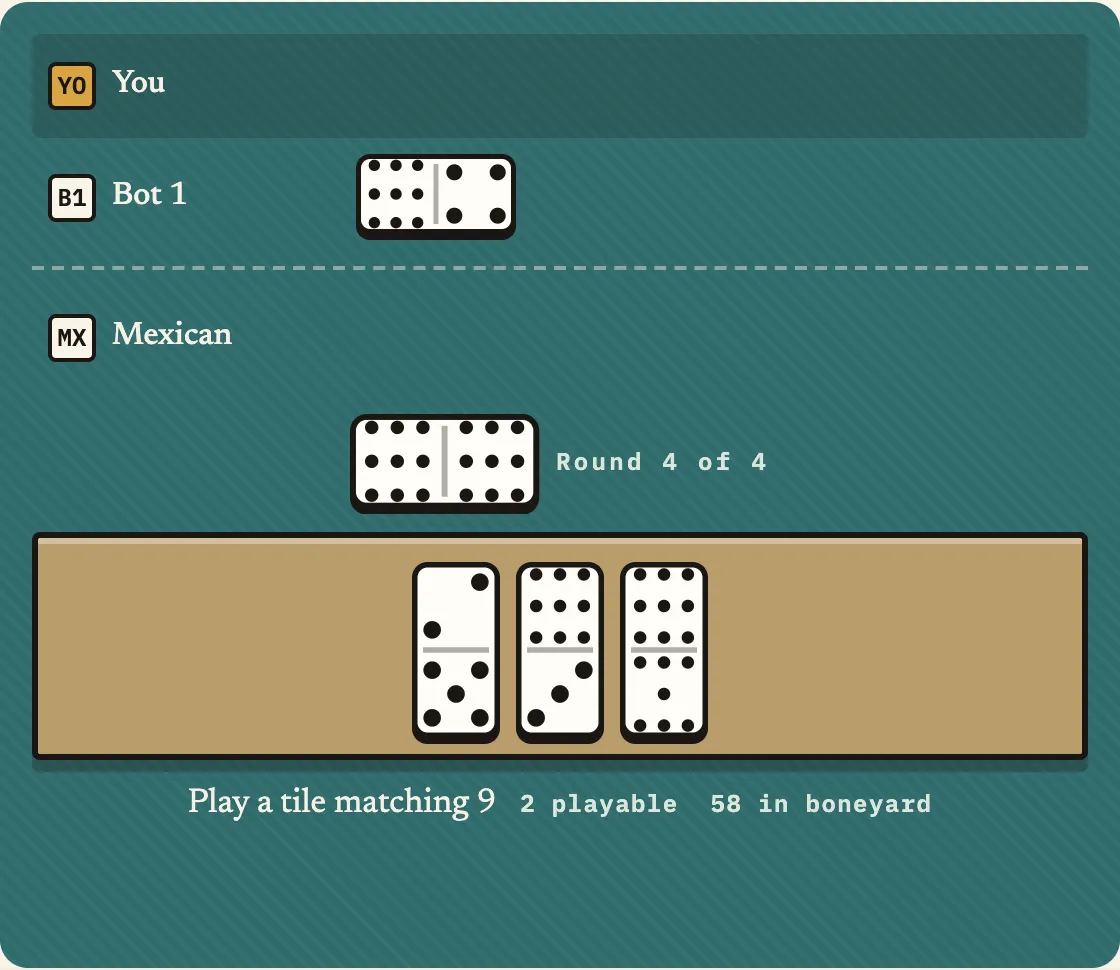 An unstarted train highlighted as the only legal destination for a hand tile matching the engine value of 9