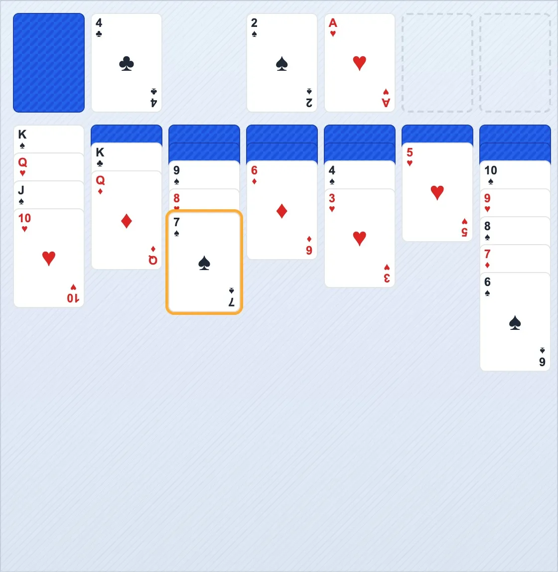Mover cartas entre colunas do tabuleiro