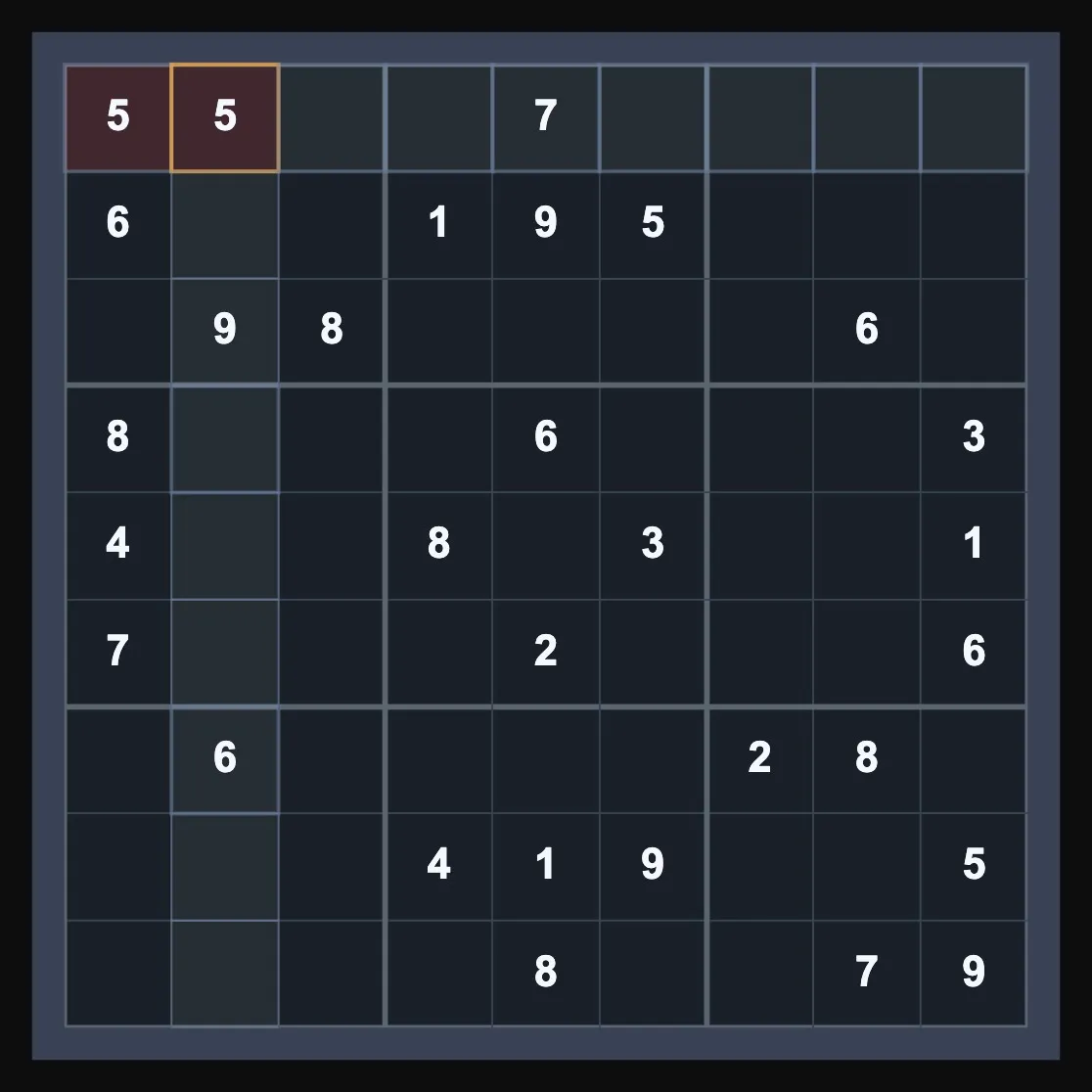Sudoku inválido