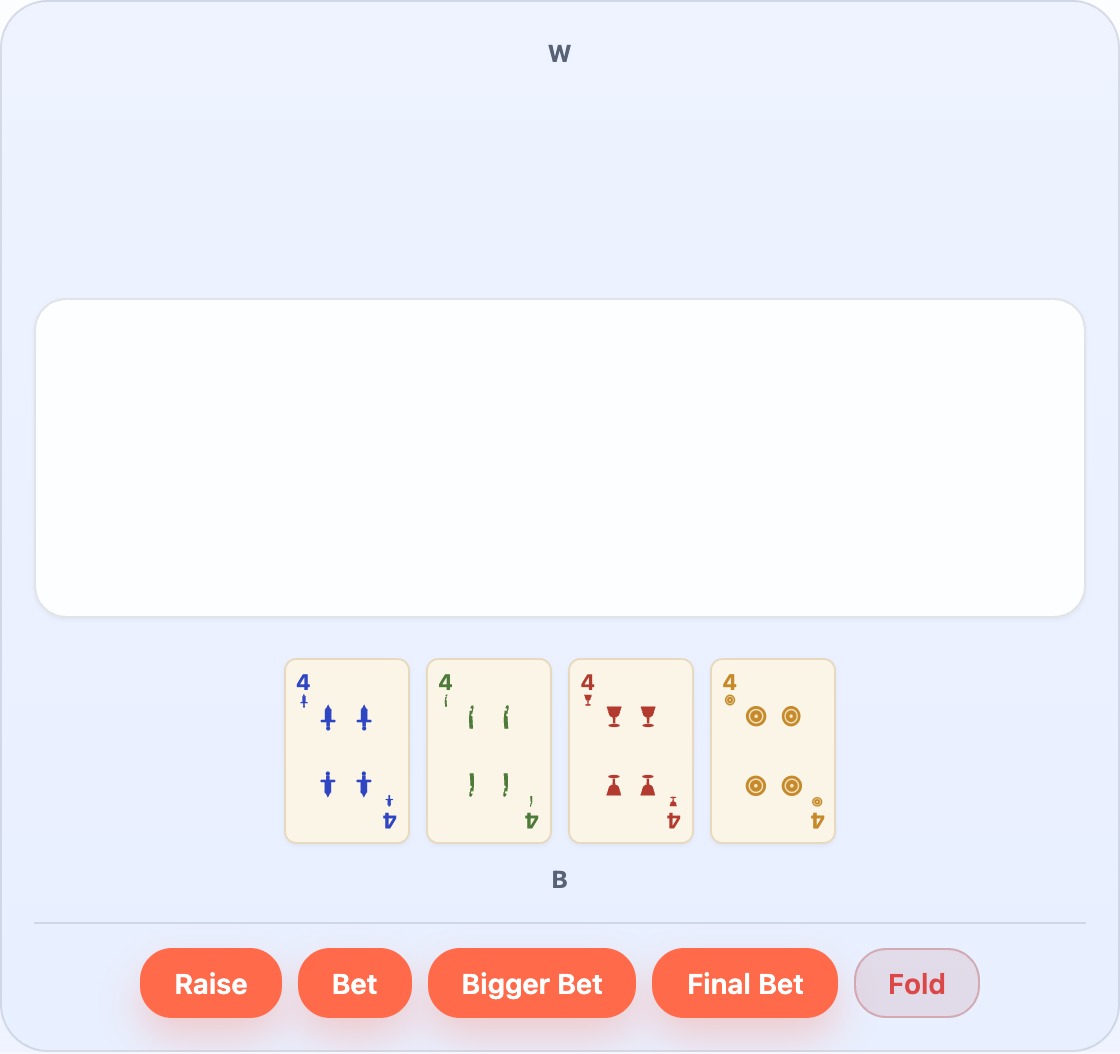 One card from each of Truco's four suits: espadas (swords), bastos (clubs), copas (cups), and oros (coins)